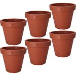 6er-Set Blumentopf rund - Terracotta Pflanztopf 100% recycelbarer Kunststoff ...