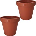 2er-Set Blumentopf rund Terracotta Ø 20 cm - Aus 100% recycelbarem Kunststoff...