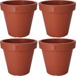 4er-Set Blumentopf rund terracotta - 100% recycelbarer Kunststoff - Ø 20 cm -...