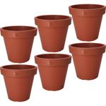 6er-Set Blumentopf rund - Terracotta Pflanztopf aus 100% recyceltem Kunststof...