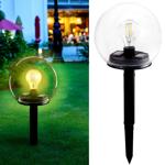 2in1 Solar-Kugel-Lampe aus Glas - mit abnehmbarem Erdspiess für Tisch- & Bode...