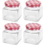 Konfitürengläser 4er Set eckig 75ml - Vielseitige Aufbewahrung für Lebensmitt...