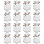Vorratsglas 16er-Set mit Bügelverschluss - 90ml Fassungsvermögen - Luftdicht,...