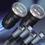 2er-Set Leistungsstarkes Kfz-USB-Netzteil, (54 Watt) inkl. Ladekabel, USB-C P...