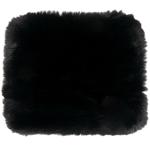 Kuschelfell Schwarz - Flauschig weiches Kunstfell & Wildlederimitat - 38x38 c...