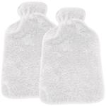 2er-Set Wärmflasche mit flauschigem Plüsch-Bezug - 1,6 Liter Füllmenge - Idea...