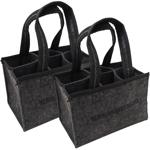 2er-Set Flaschentasche – Herrenhandtasche-Stickerei, anthrazit – Sicherer Tra...