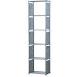 Regal mit 5 Fächern - ohne Werkzeug montierbar - 42x26x153 cm grau - 25 kg Tr...