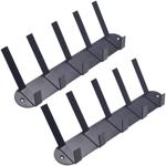 2er-Set Garderobenleiste aus Stahl - 5 Doppelhaken für Jacken Mützen & Schals...