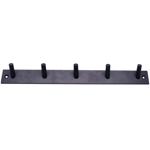 Garderobenleiste Schwarz Stahl - 5 Haken - Robuster Organisationshelfer für E...