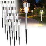 Edles 12er-Set Solar-Wegeleuchten mit Erdspiess & Dämmerungssensor - Wetterfe...
