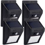 4er-Set Kompakte Solar-LED-Wandleuchte mit Bewegungsmelder (20 SMD-LEDs): Hel...