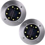 Edles 2er-Set Solar-Bodenstrahler 200lm IP44 mit Erdspiess: Helle Aussenleuch...