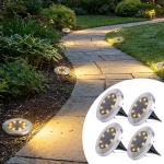 Edles 4er-Set Solar-Bodenstrahler 200lm IP44 mit Erdspiess: Helle Aussenleuch...