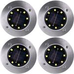 Edles 4er-Set Solar-Bodenstrahler 200lm IP44 mit Erdspiess: Helle Aussenleuch...