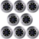 Edles 8er-Set Solar-Bodenstrahler 200lm IP44 mit Erdspiess: Helle Aussenleuch...
