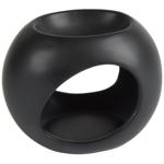 Keramik Duftlampe schwarz Ø 13 cm - Ideal für Duftöl & Teelichter - Schafft w...