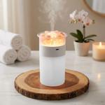 Luftbefeuchter mit Himalaya-Salzsteinen - Aroma-Diffusor 250ml - LED-Licht 7 ...