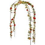 Majestätischer Rosenbogen aus Metall: 140x240cm, dunkelgrün - stabiles Rankge...