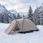Geräumiges Iglu-Zelt für 2-3 Personen,braun-beige, für Camping, Trekking & Fe...