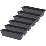 6er-Set Blumenkasten Anthrazit 50cm - Robustes Polyethylen UV-beständig - Ide...