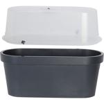 Robuster Geländer-Blumentopf mit Gewächshaus-Haube, Anthrazit – Ideal für Bal...