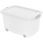 Aufbewahrungsbox mit Clip-Deckel und Rollen - 45 L Transparent - Polypropylen...