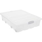 Transparente Aufbewahrungsbox mit Clip-Deckel & Rollen, 80x60x17cm – Bettwäsc...