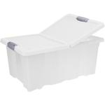 Aufbewahrungsbox XL mit Clip-Deckel, transparent, 64 l, robust, für Bettwäsch...