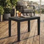 Garten- und Balkon-Beistelltisch aus witterungsbeständigem Kunststoff, grau, ...