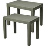 2er-Set Garten- und Balkon-Beistelltisch aus witterungsbeständigem Kunststoff...