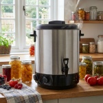 Einkochautomat Edelstahl 27 Liter mit Zapfhahn & Timer - 2100W Einkochtopf Gl...