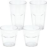 4er-Set Bruchsicheres Trinkglas aus Kunststoff in 2 Grössen, je 2x 370 ml / 2...