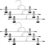 Platzsparendes 6er-Set Hosenbügel aus robustem Metall – rutschfest, stabil - ...