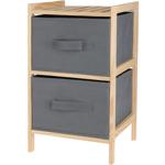 Standregal mit 2 grauen Stoffschubladen: Holzoptik Kommode - Stilvolles Aufbe...