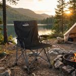 Campingstuhl, schwarz, klappbar, robust, leicht & platzsparend, Ideal für Cam...