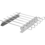 6 Edelstahl Grillspiesse mit Ablage-Gestell – Perfekt für Schaschlik, Meeresf...