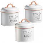 Vintage Vorratsbehälter Set 3-teilig - Kaffeedose, Zuckerdose, Teedose - luft...