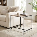 Beistelltisch Quadratisch Holzoptik - schwarz, 49 x 49 x 49cm - moderner Tisc...
