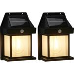 2er-Set Solar Wandlampe mit Bewegungsmelder, schwarz – Aktiviert bei Bewegung...
