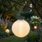 Solar LED Lampion mit Dämmerungssensor, weiss, Ø 28 cm: Automatische Gartenle...