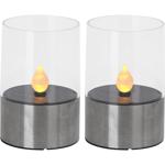 2er-Set Solar-Kerzenleuchte - realistische Flammeneffekte für stimmungsvolles...