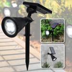 Solar-Gartenleuchte mit Erdspiess & Dämmerungssensor – Wetterfester Gartenstr...