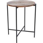 Vielseitiger Beistelltisch mit Akazienholzplatte, rund, schwarz, Ø40 x H48 cm...