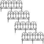 4er-Set wetterfester Beetzaun, schwarz, je 60 x 30 cm: robuster Pflanzenschut...