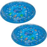 2er-Set Wasserspielmatte mit Spritzdüsen, Ø 90cm: Spritzmatte für Kinder, erf...