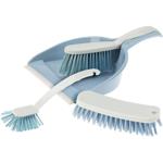 Praktisches Reinigungs-Bürstenset mit Kehrblech, 4-tlg., extra starke Borsten...