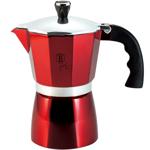 Eleganter Design Espressokocher: 3 Portionen, rot-Metallic – Stilvoller Kaffe...
