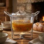 Premium Edelstahl und Glas Suppenwärmer, 4 Liter Behälter, transparent mit Gl...