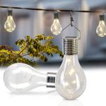 Solar-LED-Lampe in Glühbirnen-Form, 2er-Set, warmweiss, Ø 7,5 x H 15 cm, Deko...